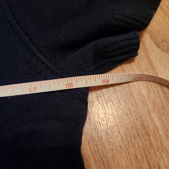 American Eagle Knit Button Cardigan Sweater Vest Short Sleeve Navy Blue Small - Picture 6 of 8